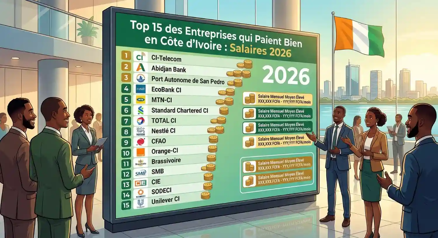 Top 15 des Entreprises qui Paient Bien en Côte d'Ivoire : Salaires 2026